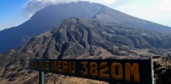 View from Little Meru - 2. day at Mount Meru. Tanzania, Kilimanjaro crater camp expedition 2016